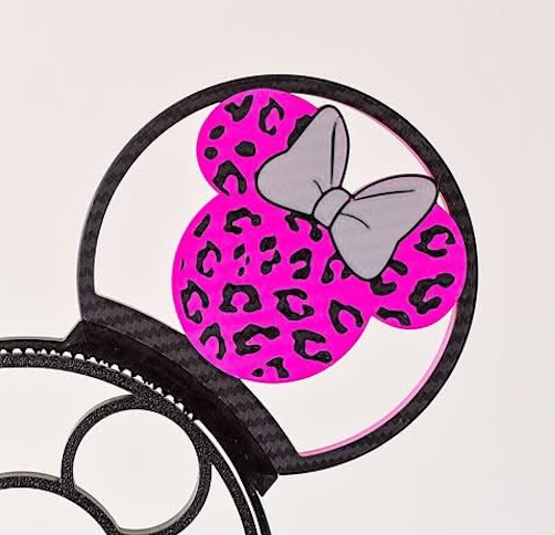 Leopard Minnie Mouse–Inspired Magnetic Headband Ears