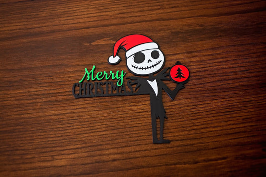 Merry Christmas Skeleton Corner Door Decoration