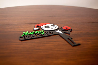 Merry Christmas Skeleton Corner Door Decoration